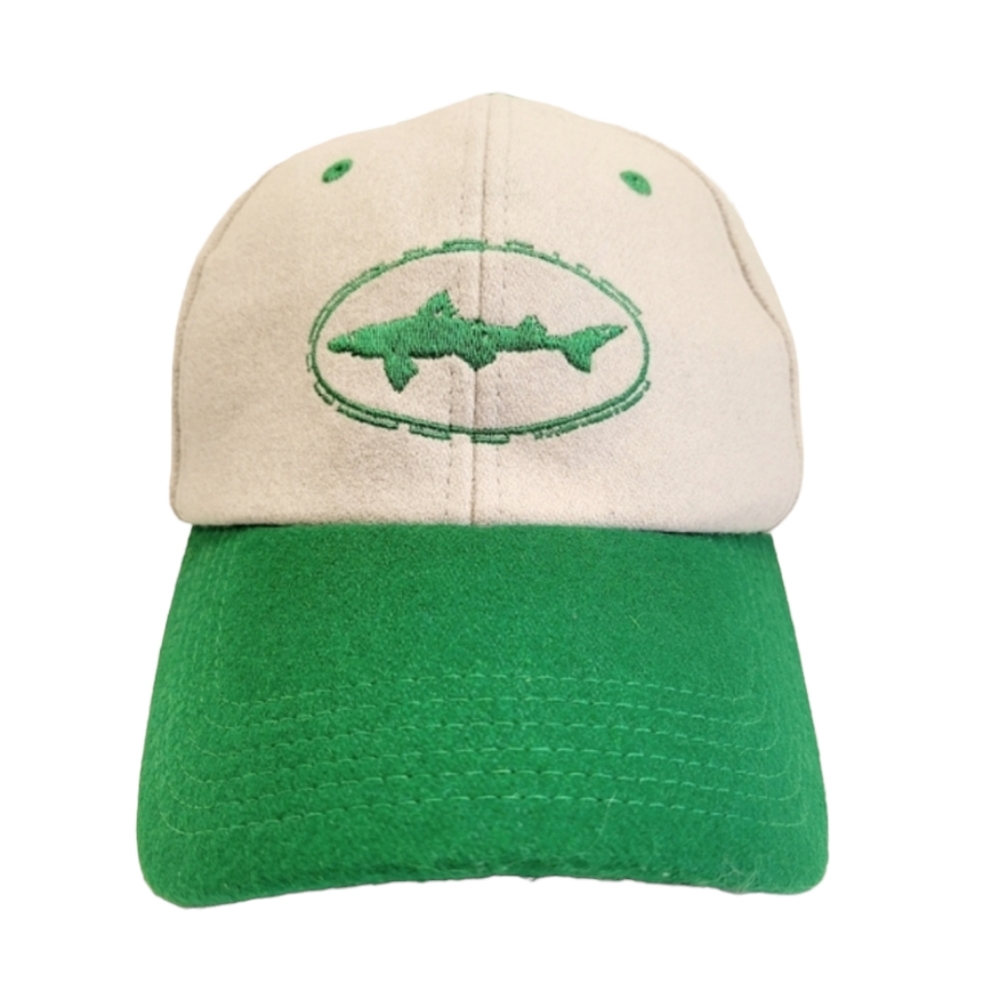 Dogfish Head Wool Blend Embroidered Light Gray & Green Baseball Snapback Hat/Cap